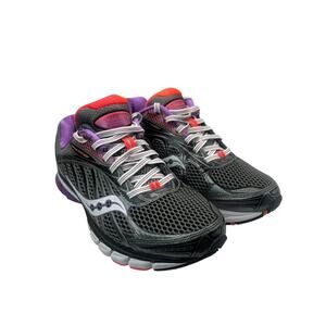 Saucony Ride 6 Running Shoes Womens 8 Wide Gray Purple Athletic Sneakers